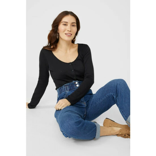 Mantaray Pointelle Stich Button Through Top For Female 5 Mantaray Pointelle Stich Button Through Top For Female - Image 5