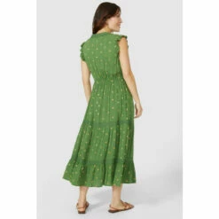 Mantaray Frill Sleeve Metallic Spot Maxi Maxi Dress For Female -Cheap Mantaray Store unnamed file 3429