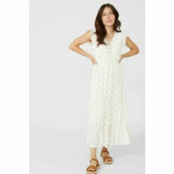 Mantaray Frill Sleeve Metallic Spot Maxi Maxi Dress For Female -Cheap Mantaray Store unnamed file 3432