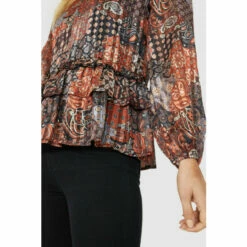 Mantaray Patchwork Paisley Print Gathered Waist Top For Female -Cheap Mantaray Store unnamed file 3457