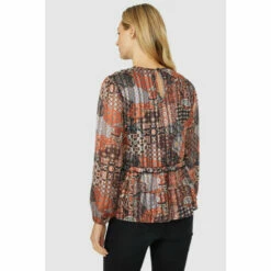 Mantaray Patchwork Paisley Print Gathered Waist Top For Female -Cheap Mantaray Store unnamed file 3458