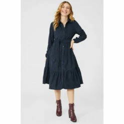 Mantaray Cord Tier Belted Midi Dress For Female