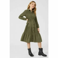 Mantaray Cord Tier Belted Midi Dress For Female -Cheap Mantaray Store unnamed file 3482