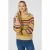 Mantaray Narrow Stripe Chunky Nep Crew Neck Jumper For Female