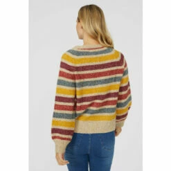 Mantaray Narrow Stripe Chunky Nep Crew Neck Jumper For Female -Cheap Mantaray Store unnamed file 3486