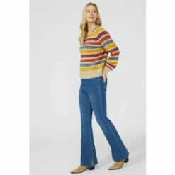 Mantaray Narrow Stripe Chunky Nep Crew Neck Jumper For Female -Cheap Mantaray Store unnamed file 3487