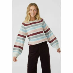 Mantaray Narrow Stripe Chunky Nep Crew Neck Jumper For Female -Cheap Mantaray Store unnamed file 3489