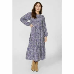 Mantaray Printed Tiered Midi Dress For Female