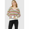 Mantaray Textured Multi Stripe V Neck Jumper For Female