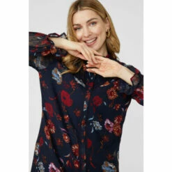 Mantaray Floral Print Lace Trim Dobby Frill Neck Tunic Dress For Female -Cheap Mantaray Store unnamed file 3533
