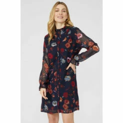 Mantaray Floral Print Lace Trim Dobby Frill Neck Tunic Dress For Female -Cheap Mantaray Store unnamed file 3537