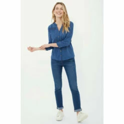 Mantaray Roll Sleeve Swiss Dot Dobby Shirt For Female -Cheap Mantaray Store unnamed file 3587