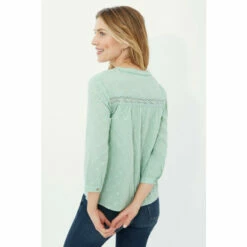 Mantaray Roll Sleeve Swiss Dot Dobby Shirt For Female -Cheap Mantaray Store unnamed file 3591