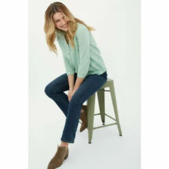 Mantaray Roll Sleeve Swiss Dot Dobby Shirt For Female -Cheap Mantaray Store unnamed file 3592