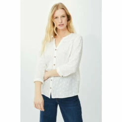 Mantaray Roll Sleeve Swiss Dot Dobby Shirt For Female -Cheap Mantaray Store unnamed file 3596