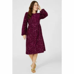 Mantaray Velvet Tiered Sequin Dress For Female