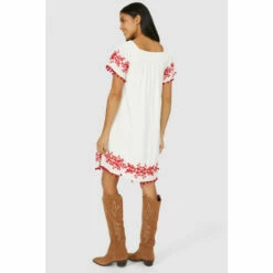 Mantaray Embroidered Trim Scoop Neck Dress For Female -Cheap Mantaray Store unnamed file 3608