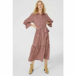 Mantaray Check Tier Belted Midi Dress For Female -Cheap Mantaray Store unnamed file 3655