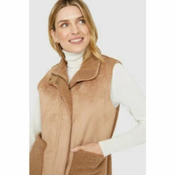 Mantaray Suedette Patch Pocket Gilet With Borg Trims For Female -Cheap Mantaray Store unnamed file 3671