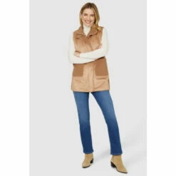 Mantaray Suedette Patch Pocket Gilet With Borg Trims For Female -Cheap Mantaray Store unnamed file 3673