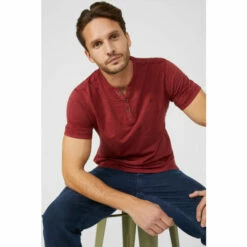 Mantaray Slub Y Neck T-shirt For Male -Cheap Mantaray Store unnamed file 3702