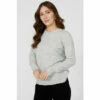 Mantaray Pointelle Stitch Nep Crew Neck Jumper For Female