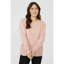 Mantaray Pointelle Stitch Nep Crew Neck Jumper For Female -Cheap Mantaray Store unnamed file 3738