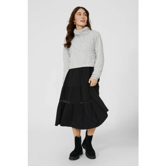 Mantaray Pointelle Stitch Nep Roll Neck Jumper For Female 2 Mantaray Pointelle Stitch Nep Roll Neck Jumper For Female - Image 2