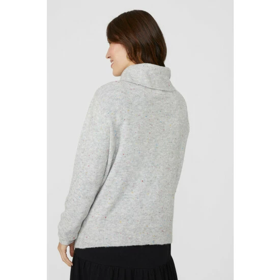 Mantaray Pointelle Stitch Nep Roll Neck Jumper For Female 4 Mantaray Pointelle Stitch Nep Roll Neck Jumper For Female - Image 4