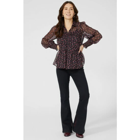 Mantaray Floral Print Chiffon Tiered Shirt For Female 2 Mantaray Floral Print Chiffon Tiered Shirt For Female - Image 2