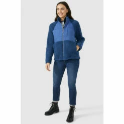 Mantaray Quilted Woven Front Borg Jacket For Female