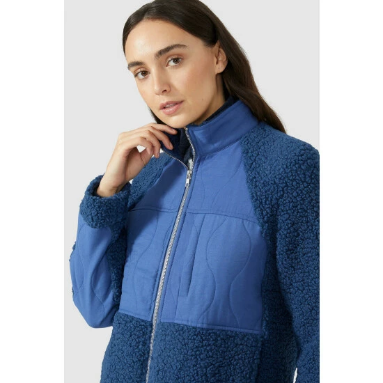 Mantaray Quilted Woven Front Borg Jacket For Female 2 Mantaray Quilted Woven Front Borg Jacket For Female - Image 2