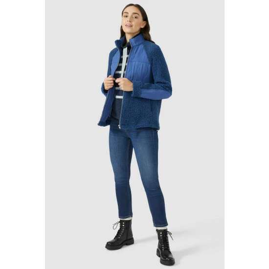 Mantaray Quilted Woven Front Borg Jacket For Female 4 Mantaray Quilted Woven Front Borg Jacket For Female - Image 4