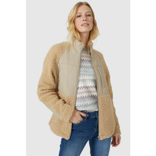 Mantaray Quilted Woven Front Borg Jacket For Female 6 Mantaray Quilted Woven Front Borg Jacket For Female - Image 6