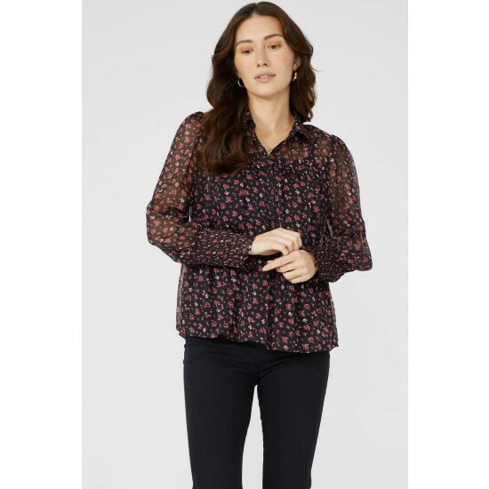 Mantaray Floral Print Chiffon Tiered Shirt For Female 6 Mantaray Floral Print Chiffon Tiered Shirt For Female - Image 6