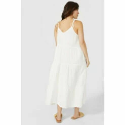 Mantaray Strappy Tiered Crinkle Midi Dress For Female -Cheap Mantaray Store unnamed file 3793