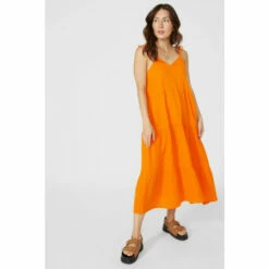 Mantaray Strappy Tiered Crinkle Midi Dress For Female -Cheap Mantaray Store unnamed file 3796
