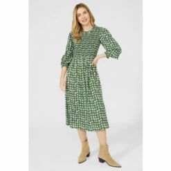 Mantaray Graphic Floral Print Shirred Bodice Midi Dress For Female -Cheap Mantaray Store unnamed file 3826