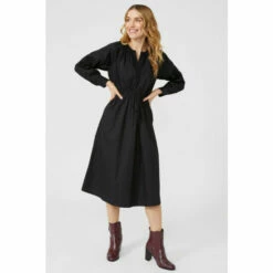 Mantaray Cotton Poplin Tie Waist Shirt Dress For Female