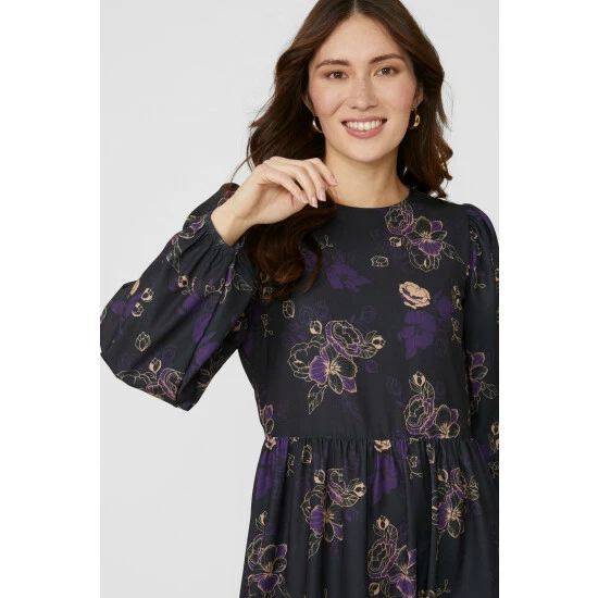 Mantaray Large Floral Printed Tiered Midi Dress For Female 2 Mantaray Large Floral Printed Tiered Midi Dress For Female - Image 2