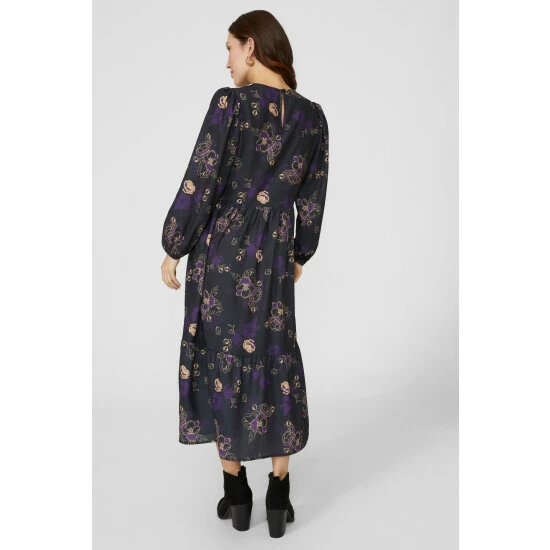 Mantaray Large Floral Printed Tiered Midi Dress For Female 3 Mantaray Large Floral Printed Tiered Midi Dress For Female - Image 3