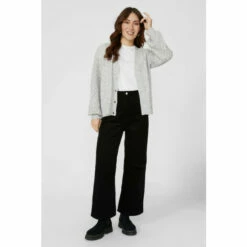 Mantaray Pointelle Stitch Nep V Neck Cardigan For Female -Cheap Mantaray Store unnamed file 3844