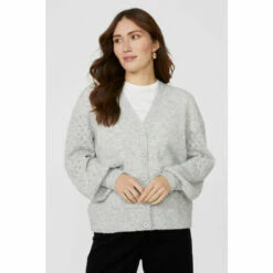 Mantaray Pointelle Stitch Nep V Neck Cardigan For Female -Cheap Mantaray Store unnamed file 3845