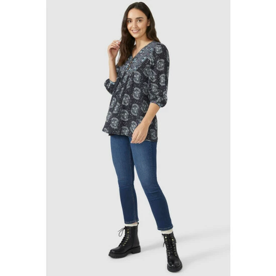 Mantaray Circle Floral Mix & Match Lace Trim Tunic For Female 6 Mantaray Circle Floral Mix & Match Lace Trim Tunic For Female - Image 6