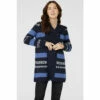 Mantaray Fair Isle Rib Stripe Funnel Neck Cardigan For Female
