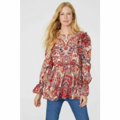 Mantaray Paisley Printed Frill Detail Top For Female