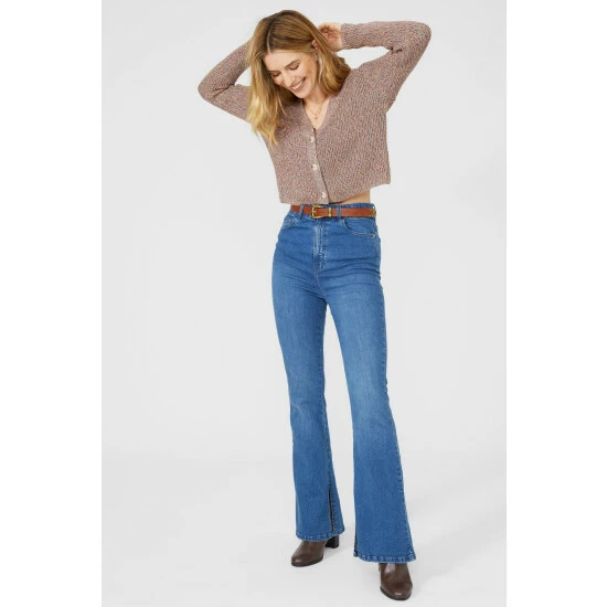 Mantaray Tweed Button V Neck Cotton Cardigan For Female 2 Mantaray Tweed Button V Neck Cotton Cardigan For Female - Image 2