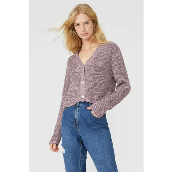 Mantaray Tweed Button V Neck Cotton Cardigan For Female 7 Mantaray Tweed Button V Neck Cotton Cardigan For Female - Image 7