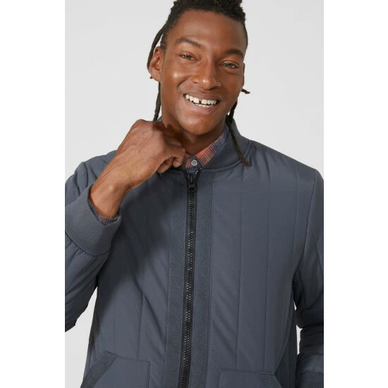 Mantaray Quilted Borg Lined Baseball Jacket For Male 3 Mantaray Quilted Borg Lined Baseball Jacket For Male - Image 3