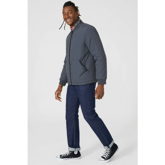 Mantaray Quilted Borg Lined Baseball Jacket For Male 5 Mantaray Quilted Borg Lined Baseball Jacket For Male - Image 5